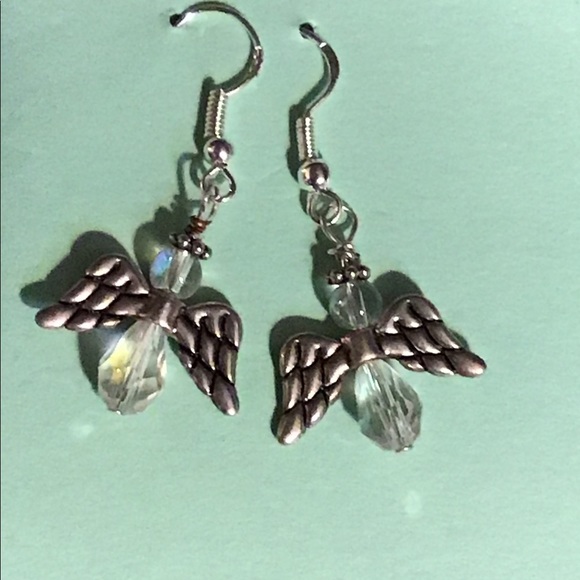 SWAROVSKI ANGEL EARRINGS - Picture 1 of 1